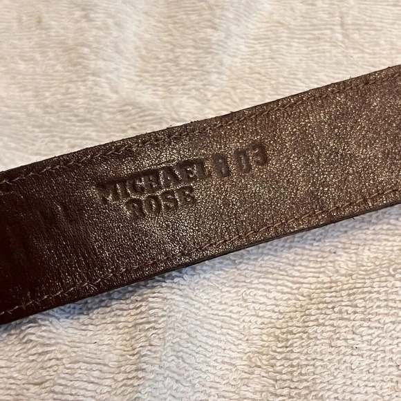 Michael Rose Women Brown Belt Textured Genuine Leather 31-35 Animal Print Buckle - Picture 4 of 7